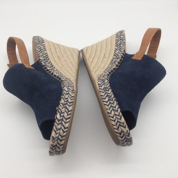 Toms Espadrille Wedge Sandals Navy 8.5 NWOT - Picture 6 of 9